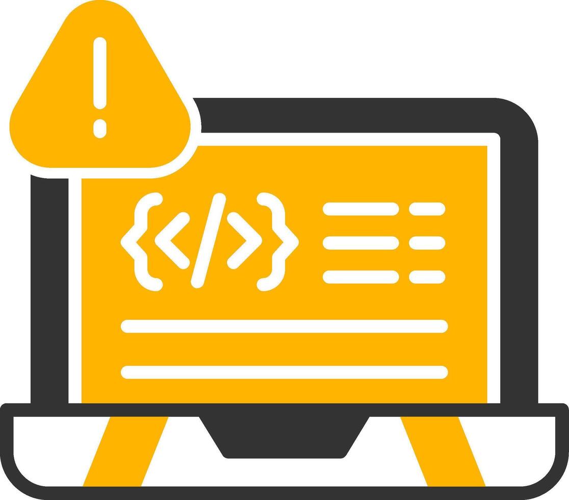 Segmentation Fault Error Glyph Two Color vector