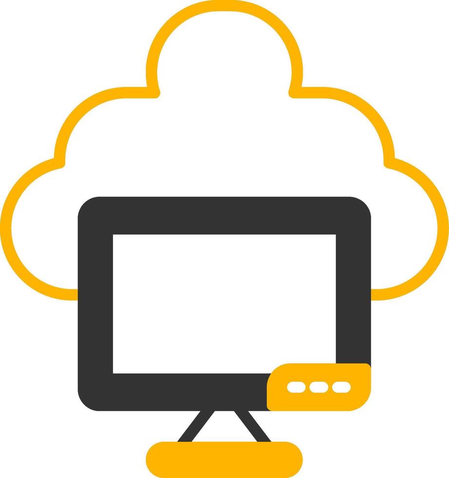 Cloud Based File Storage Solution Glyph Two Color vector