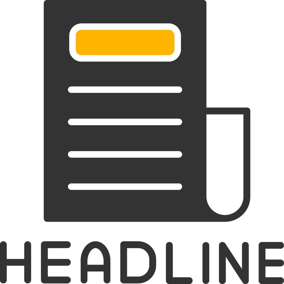 Major News HeadGlyph Alert Glyph Two Color vector