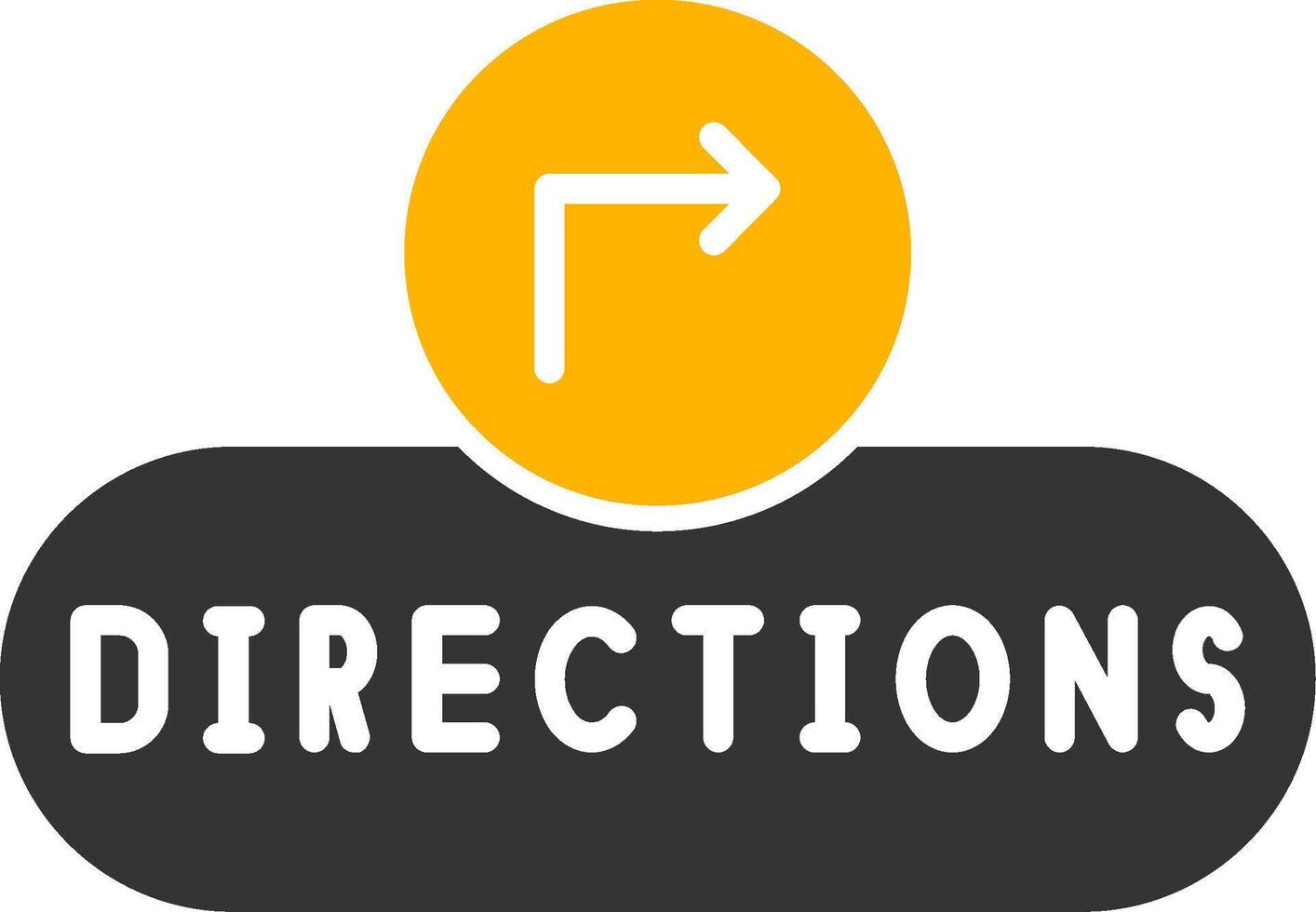 Get Directions Button Glyph Two Color vector