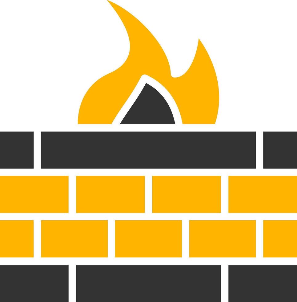 Enabled Personal Network Firewall Glyph Two Color vector