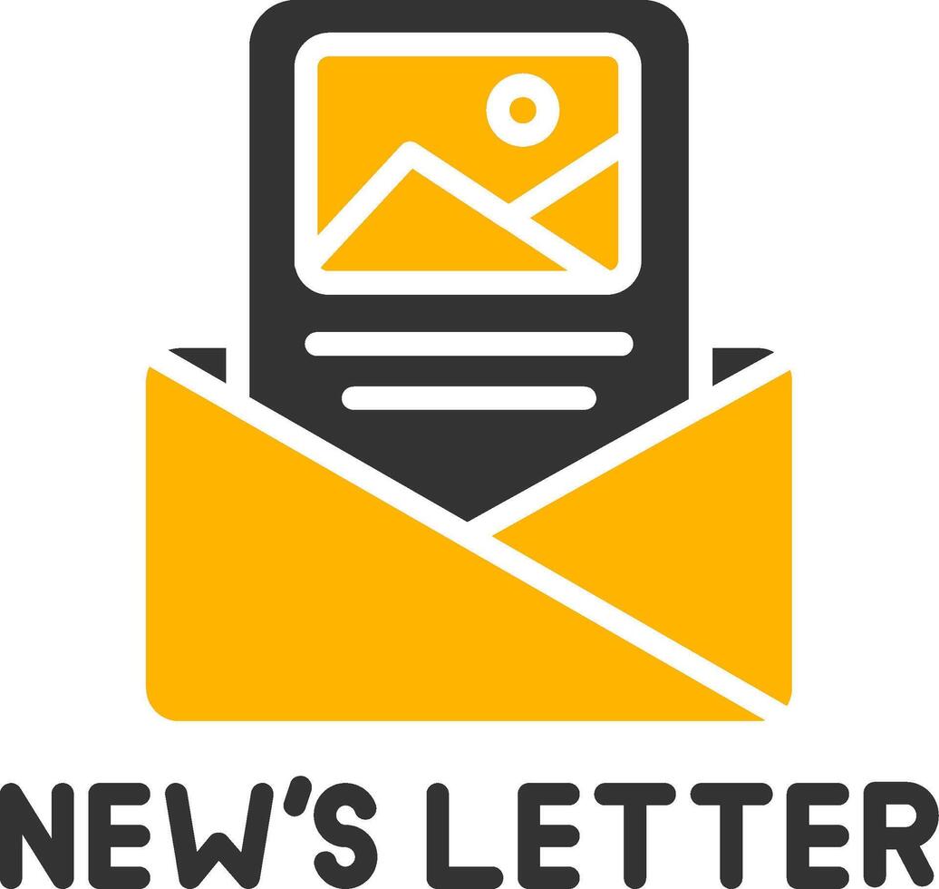 Weekly Newsletter Notice Glyph Two Color vector