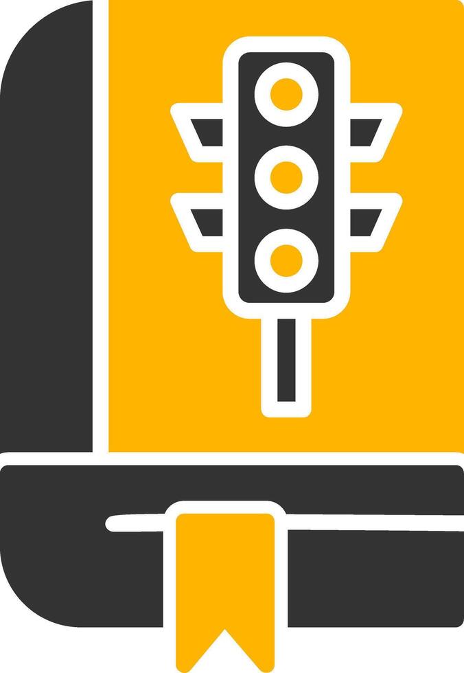 Basic Traffic Rules Book Glyph Two Color vector