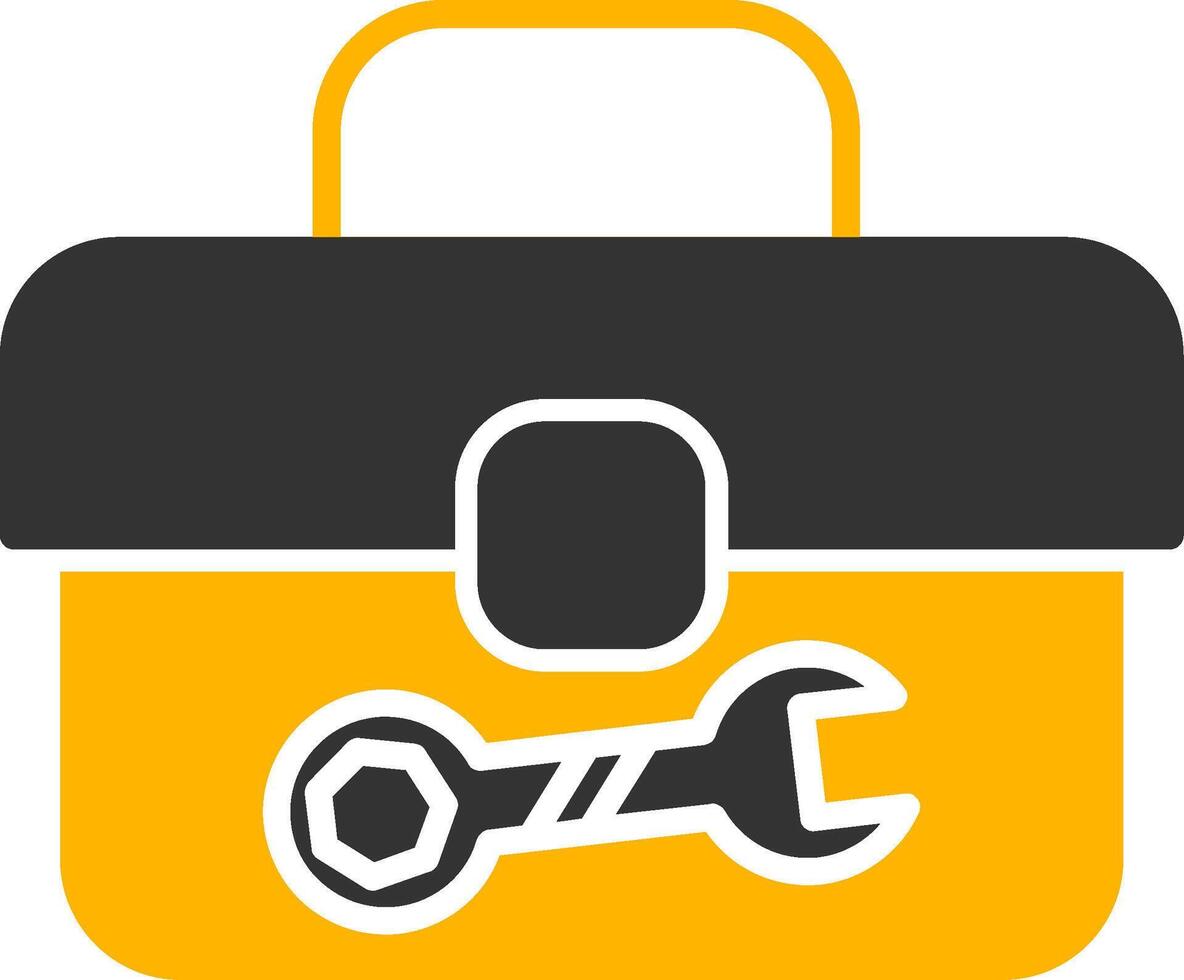 Portable Tool Storage Box Glyph Two Color vector