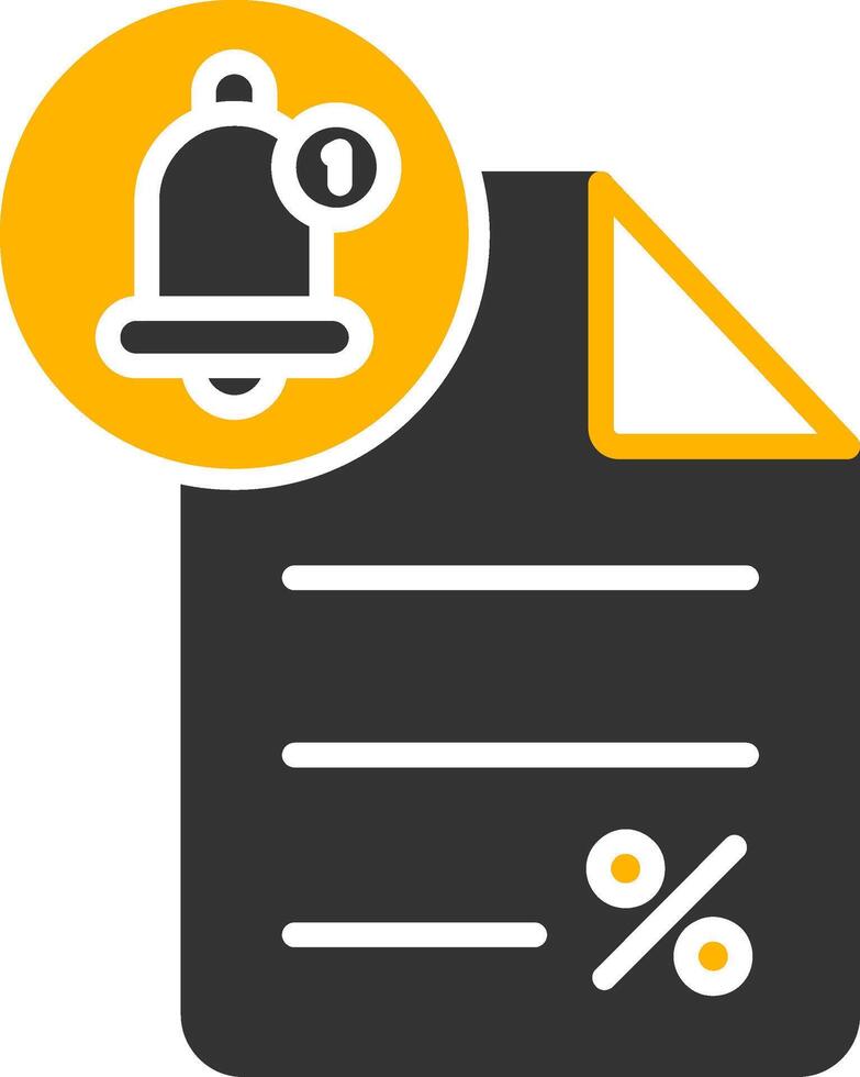 Loan Notification Alert Bell Glyph Two Color vector