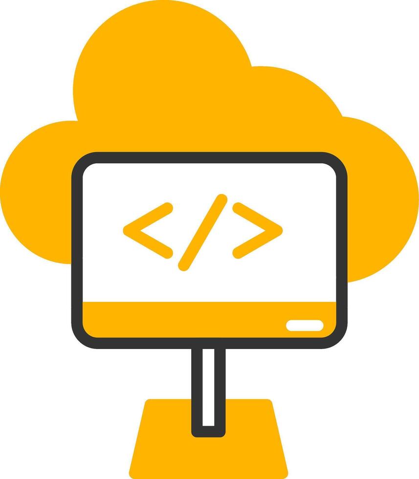 Subscription Based Cloud Application Glyph Two Color vector