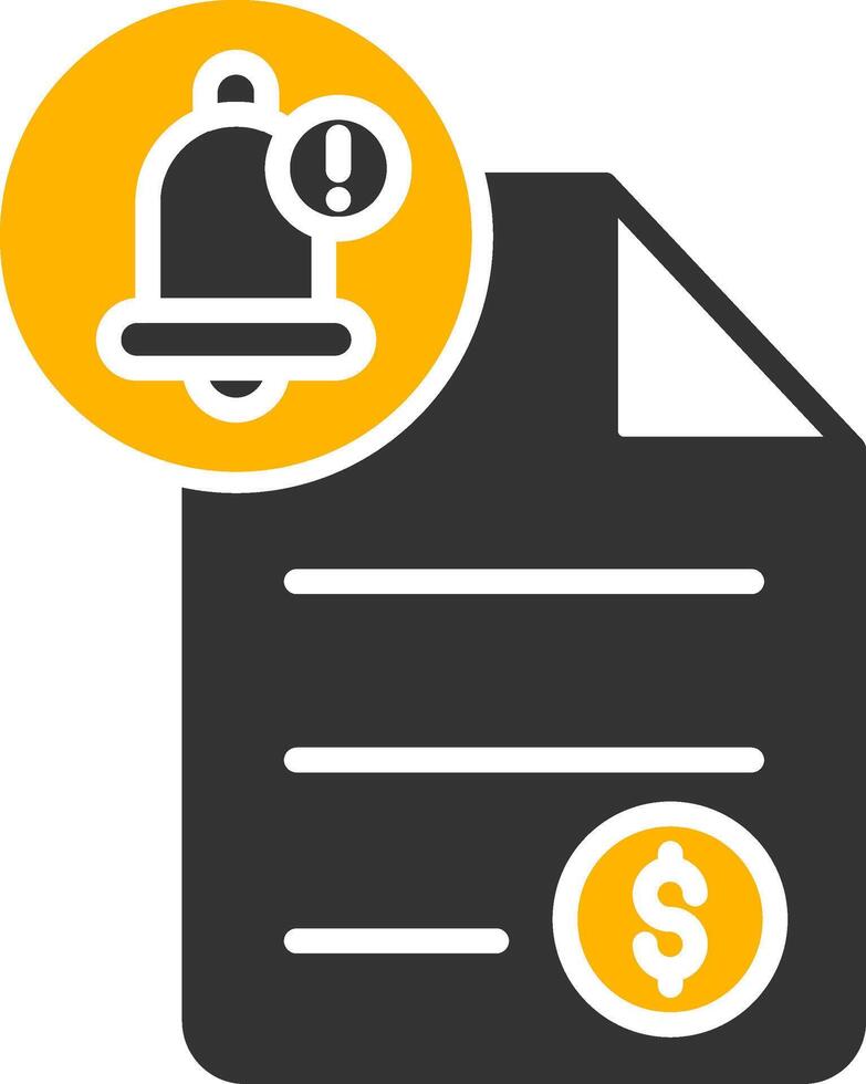 Bank Loan Alert Symbol Glyph Two Color vector