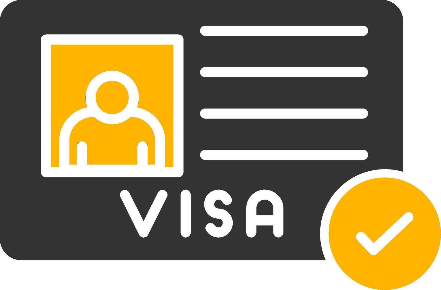 Travel Visa Verification Glyph Two Color vector