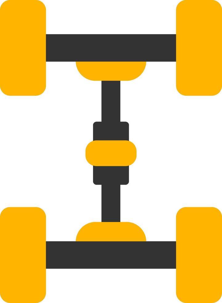 Rear Wheel Axle Glyph Two Color vector