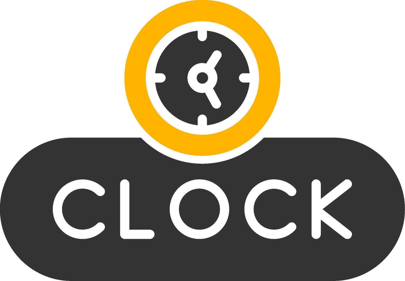 View Clock Button Glyph Two Color vector