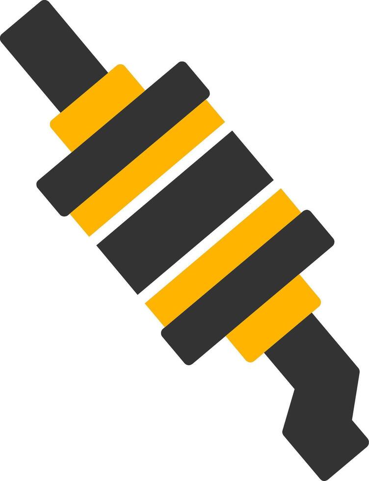 Steel Car Muffler Glyph Two Color vector