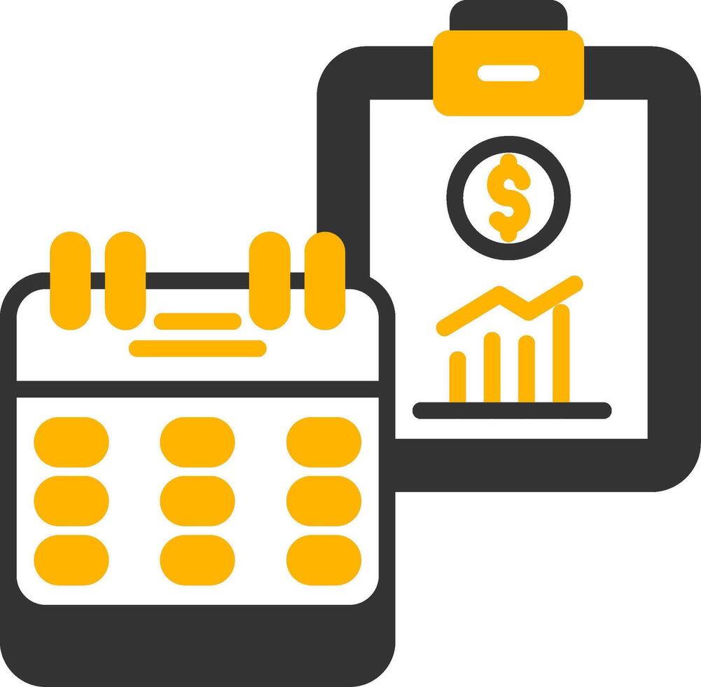 Long Term Financial Planning Tools Glyph Two Color vector