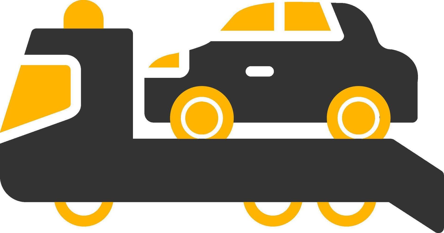 Vehicle Car Towing Scene Glyph Two Color vector