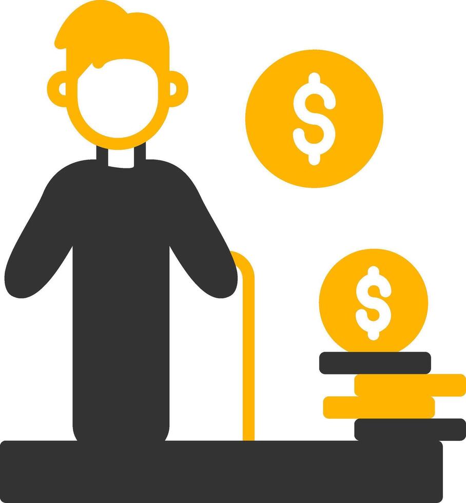 Freelance Retirement Savings Plan Glyph Two Color vector