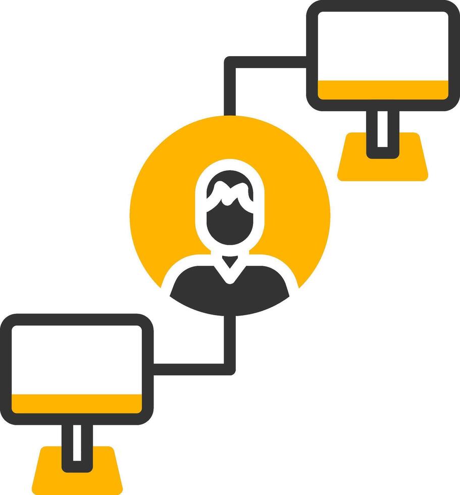 Real Time OnGlyph Collaboration Glyph Two Color vector