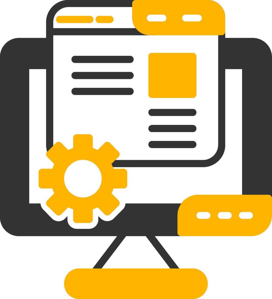 Automated Blog Content Management Glyph Two Color vector
