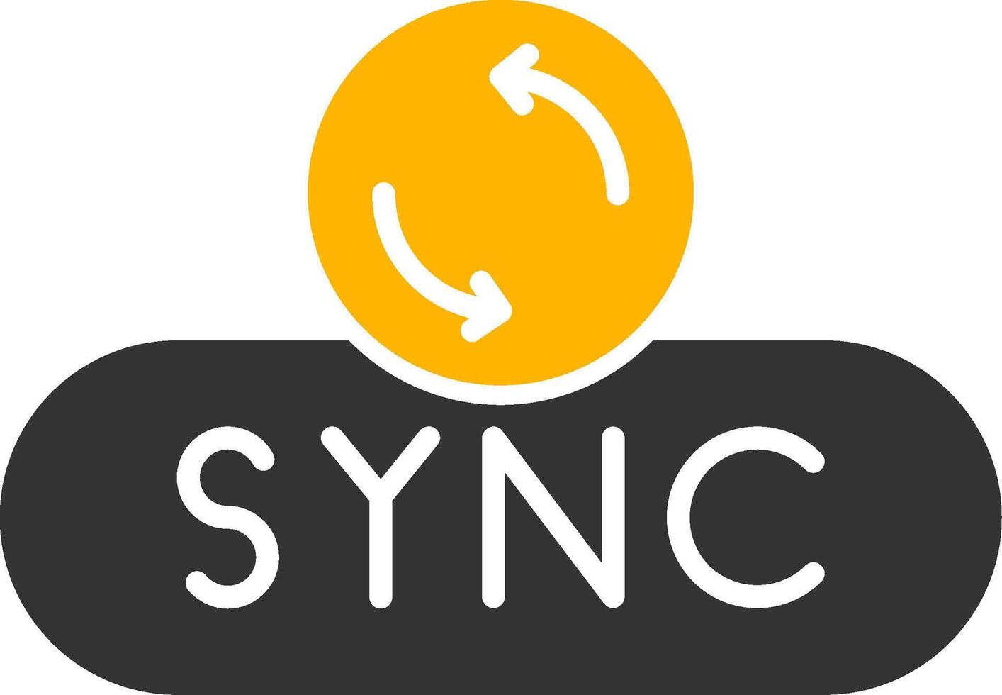 Sync Data Button Glyph Two Color vector