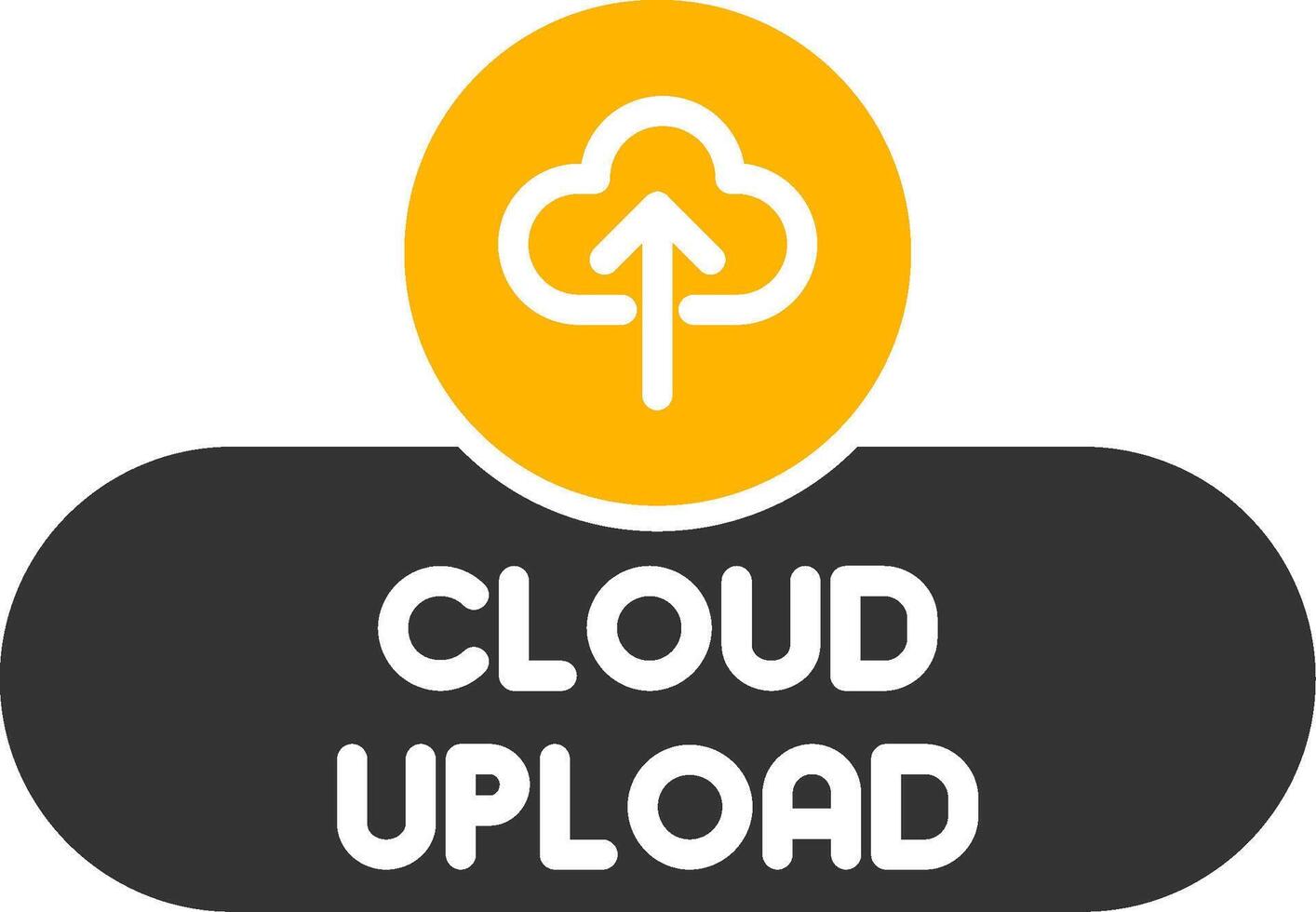 Cloud Upload Icon Button Glyph Two Color vector