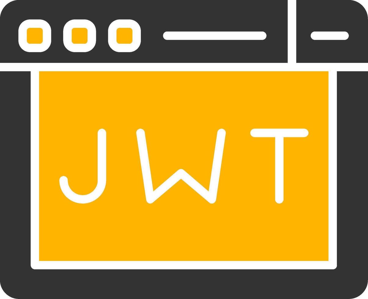 jwt autenticación simbólico glifo dos color vector