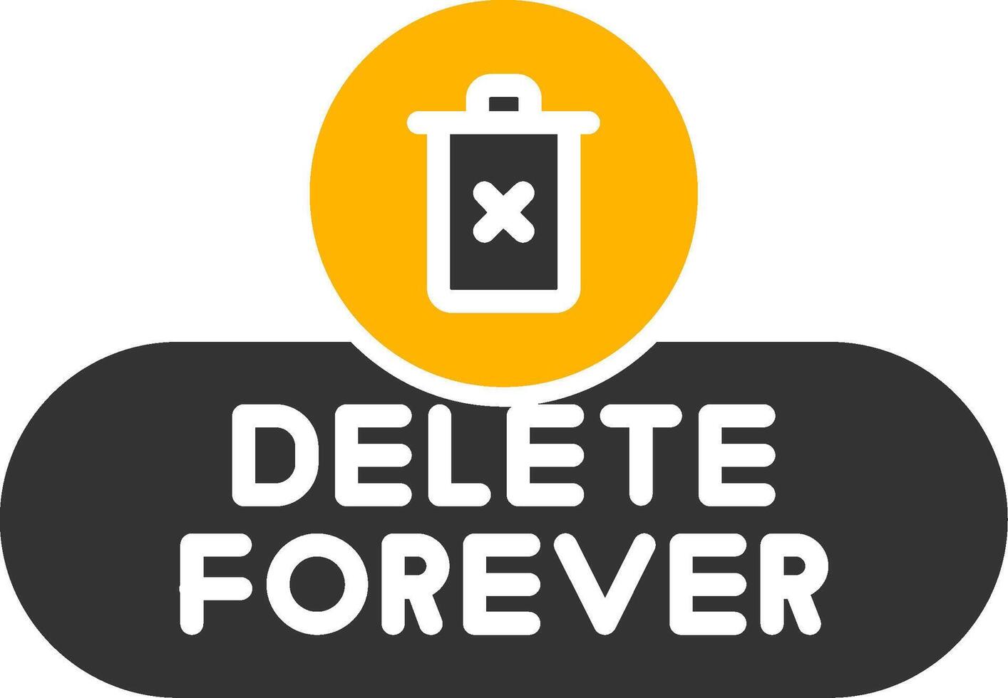 Delete Permanently Button Glyph Two Color vector
