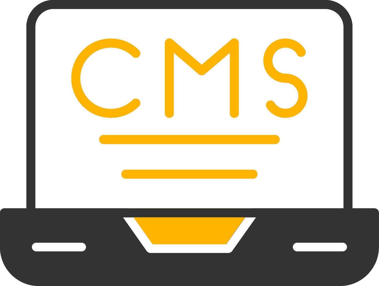 Headless CMS Backend Icon Glyph Two Color vector