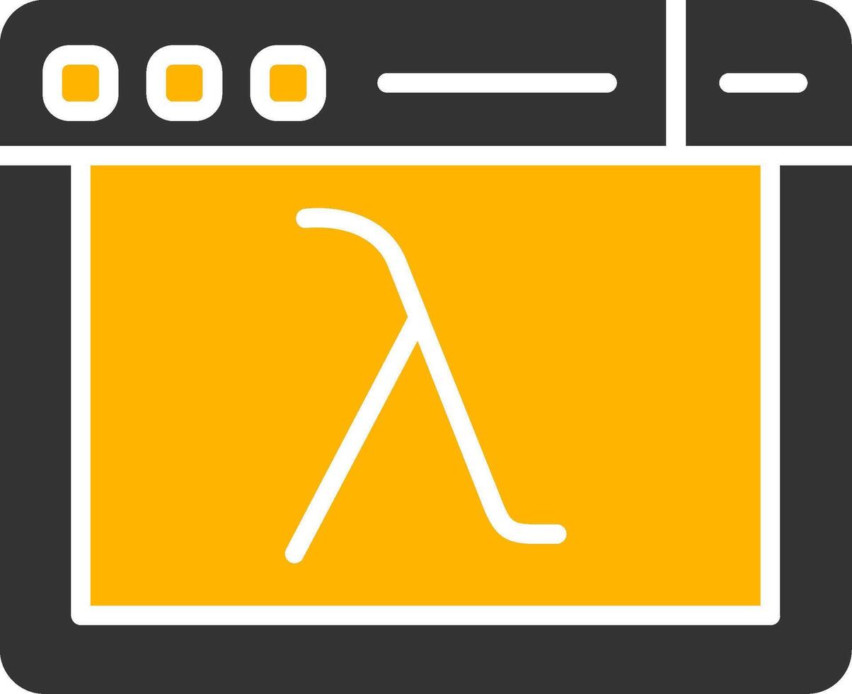 Lambda Function Code Block Glyph Two Color vector