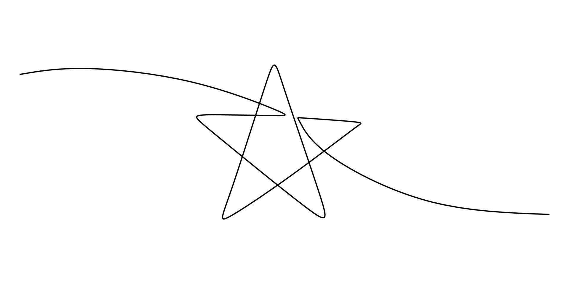 Celestial star symbol one line drawing vector