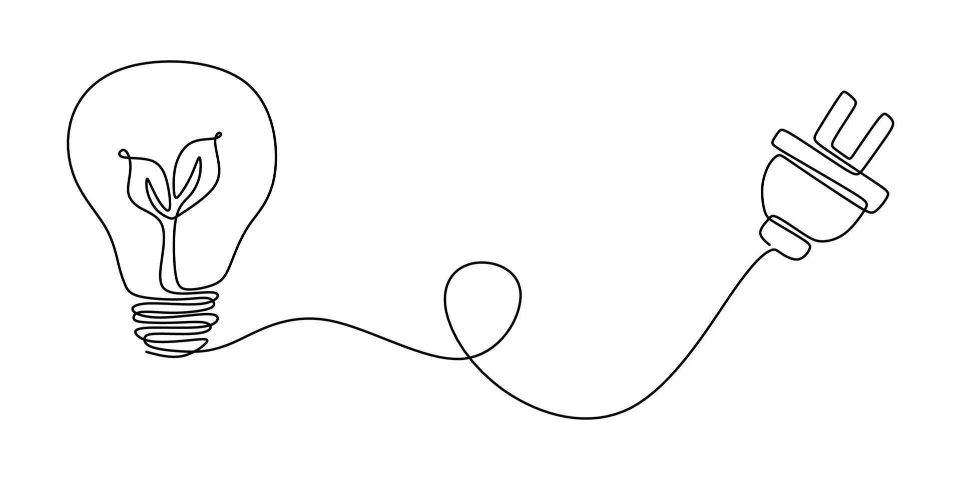 Bulb with Leaves and Plug vector