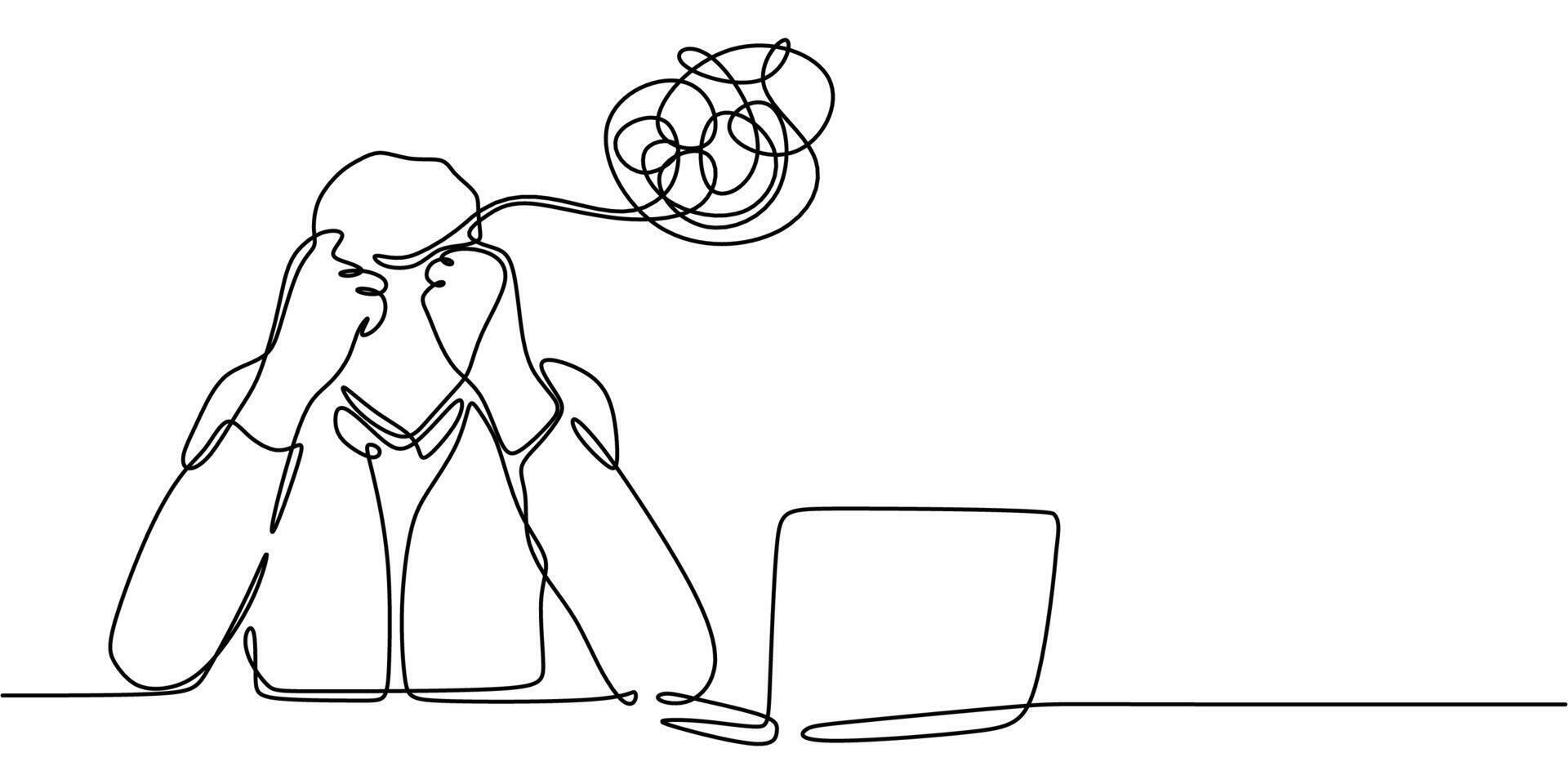 Psychology of a disorganized head drawing vector