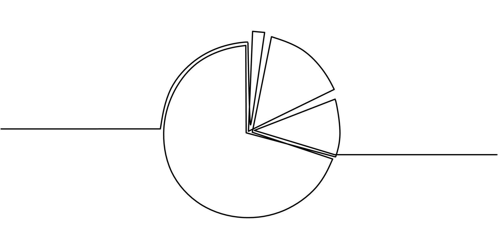 Business pie chart continuous line art vector