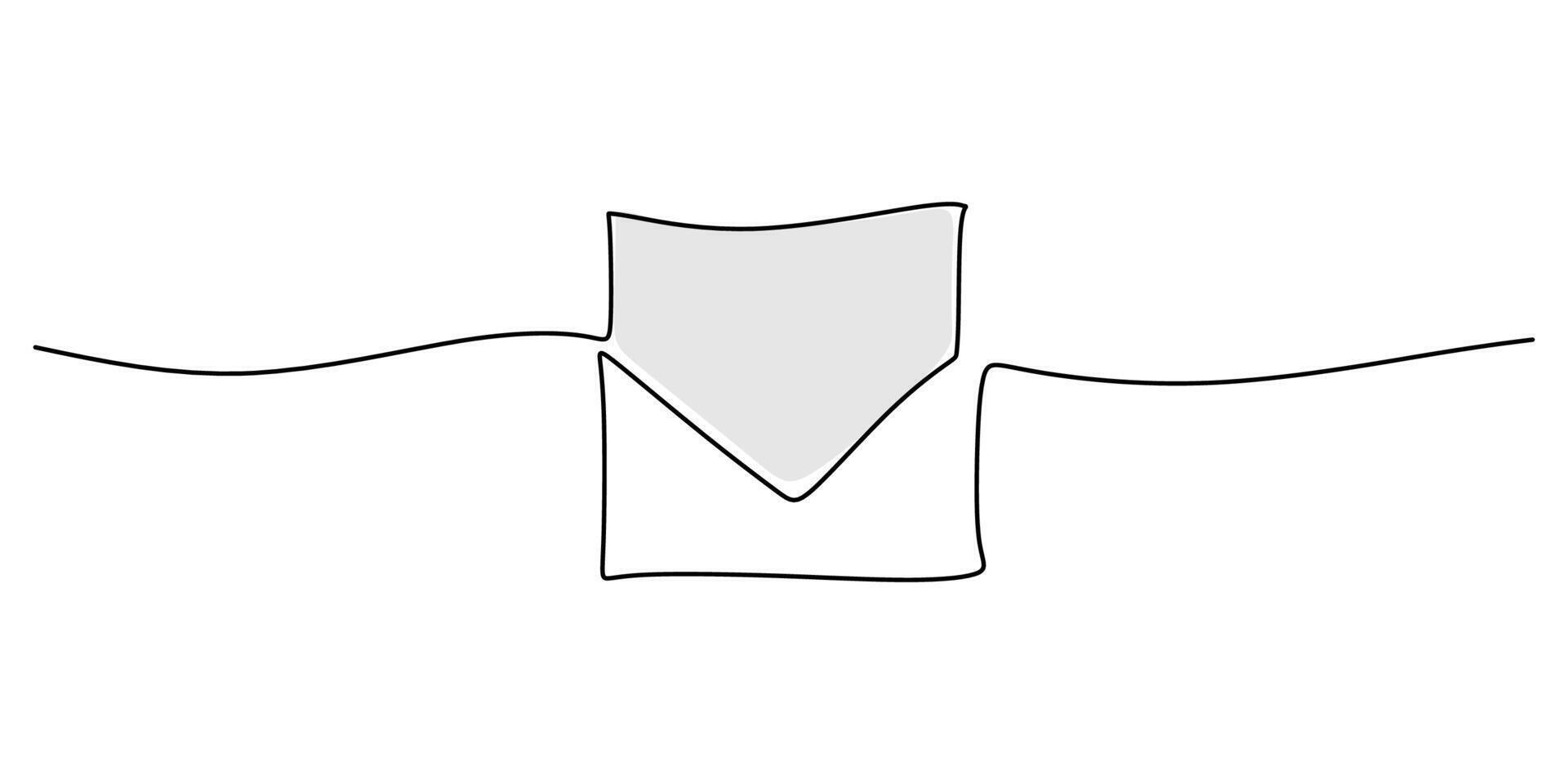 Mail Envelope with Letter Drawing vector