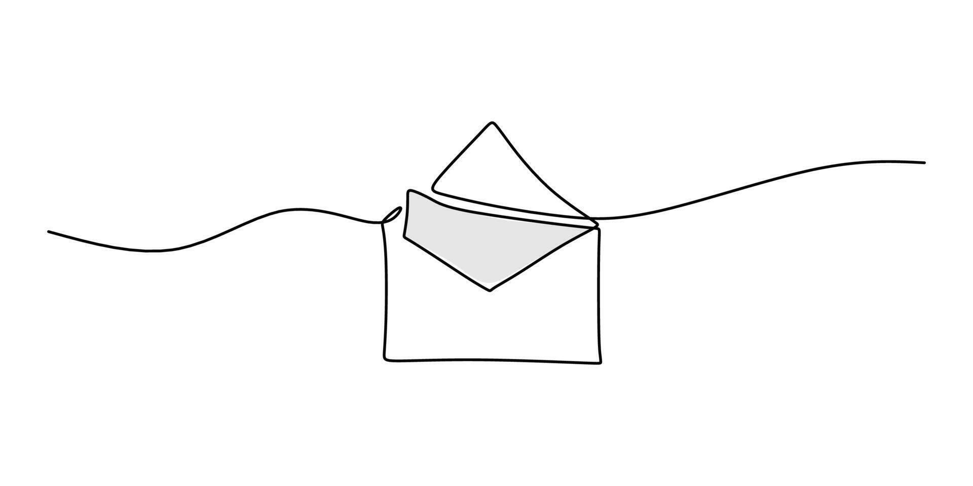 Minimal Letter Envelope Line Drawing vector