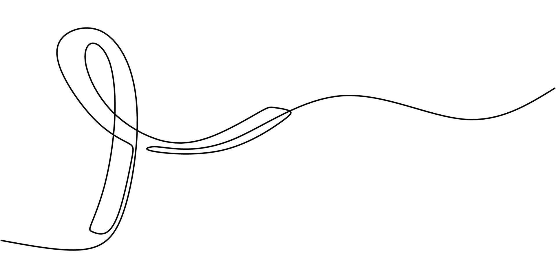 Breast Cancer Symbol Line Art vector