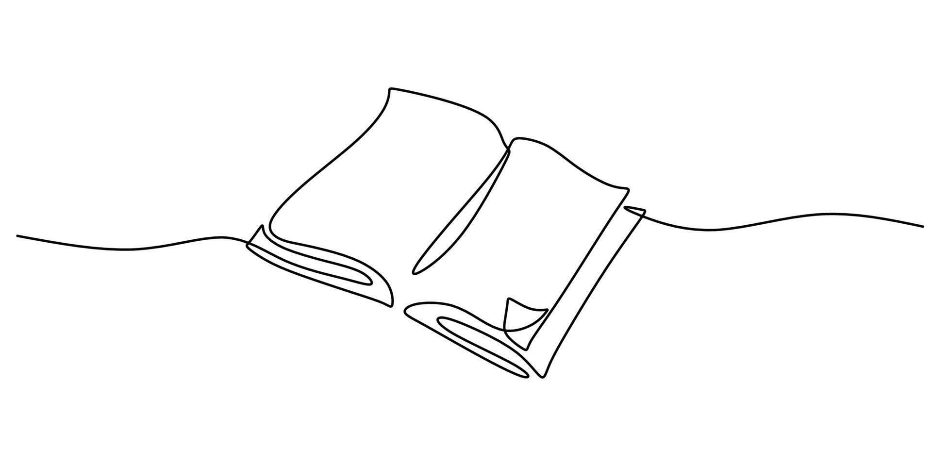 Book Page Opened Line Drawing vector