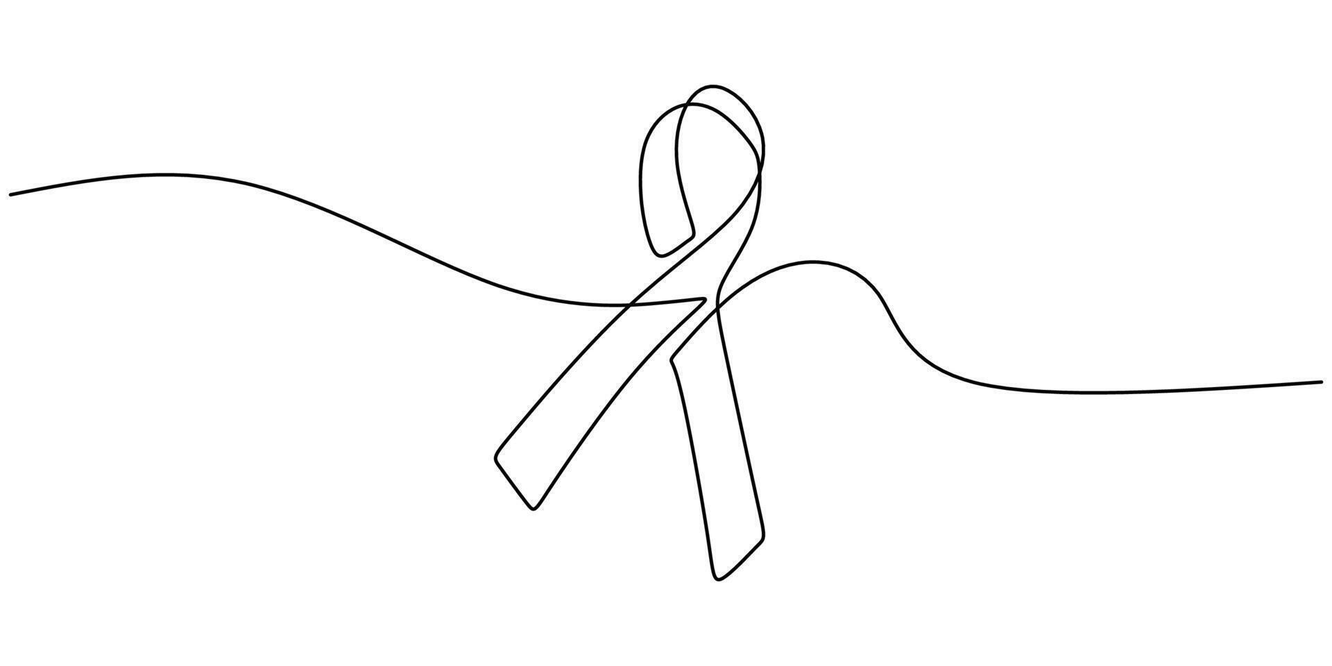 Awareness Ribbon Line Drawing vector