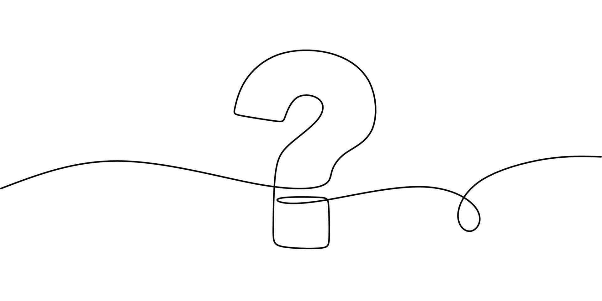 Question Mark Line Drawing vector