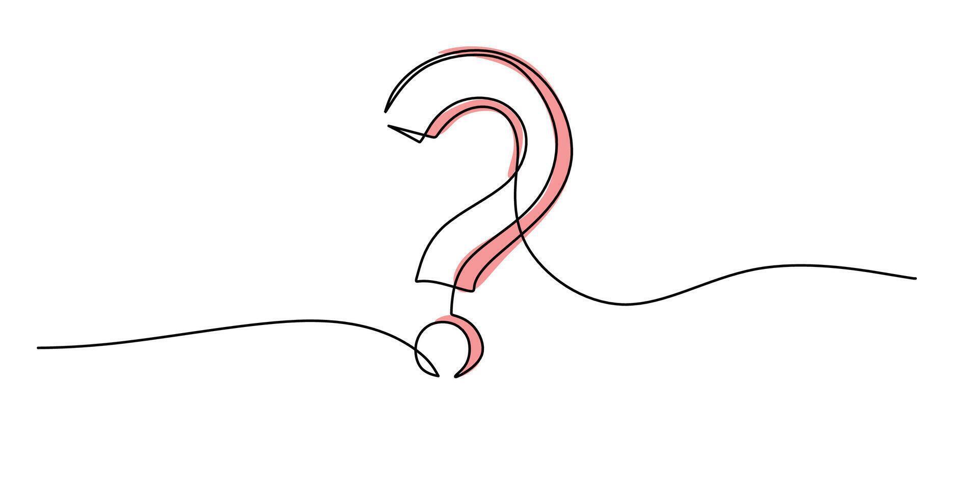 Question Symbol One Line Art vector