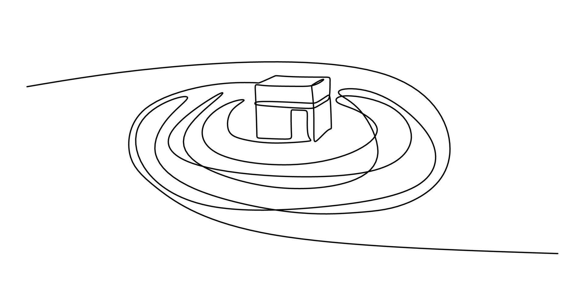 Kaaba in Mecca Line Drawing vector
