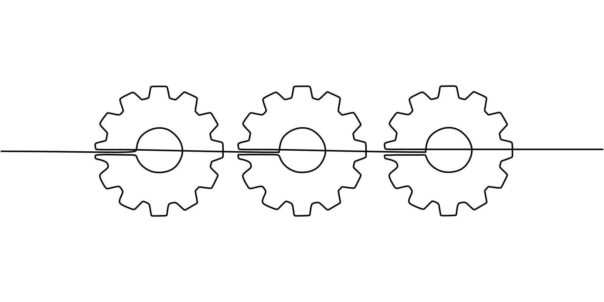 Cooperation concept with interlocking cogs art vector