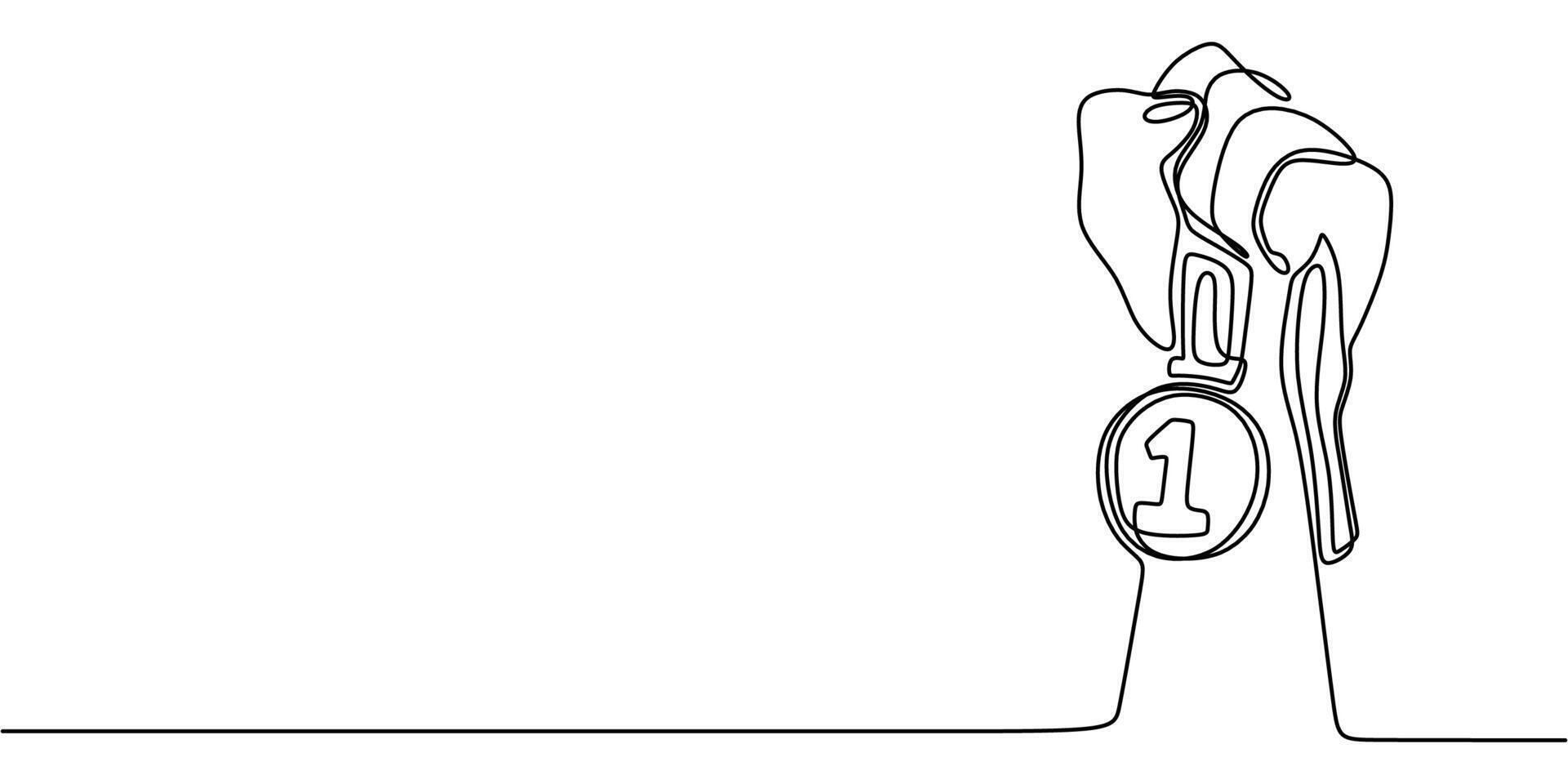 Medal in Hand Line Art vector