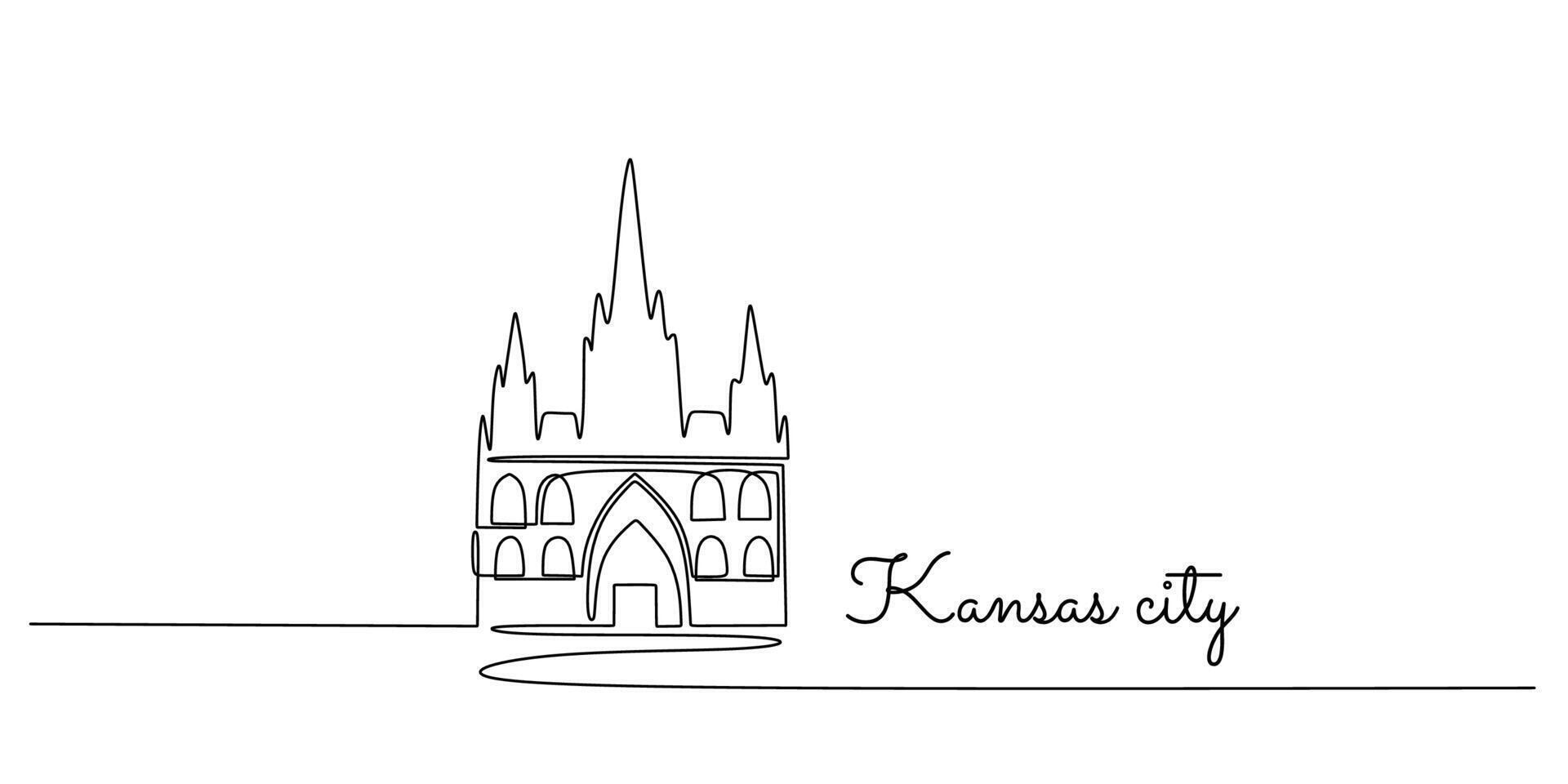 Kansas City Skyline Line Art vector