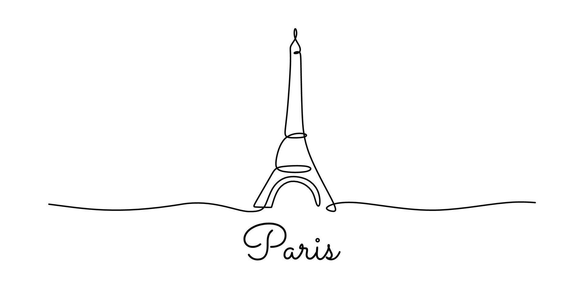 Paris Iconic Landmarks Line Art vector