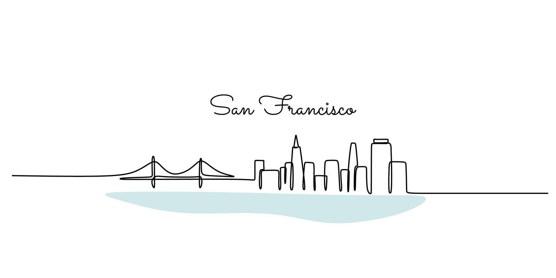 San Francisco Cityscape Line Art vector