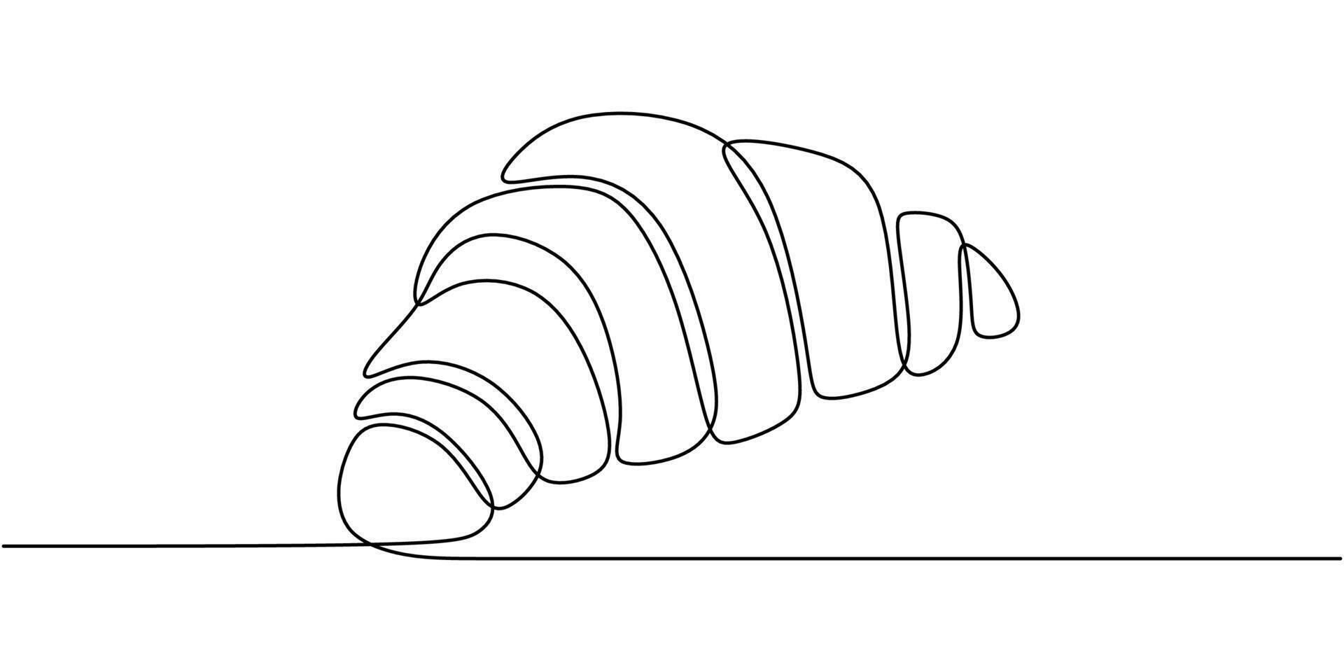 Croissant One Line Art vector