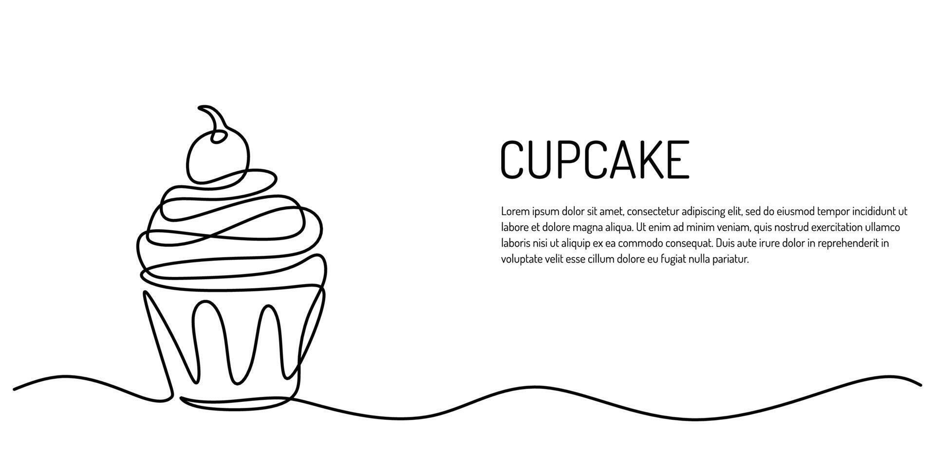 Cupcake Food and Drink Drawing vector