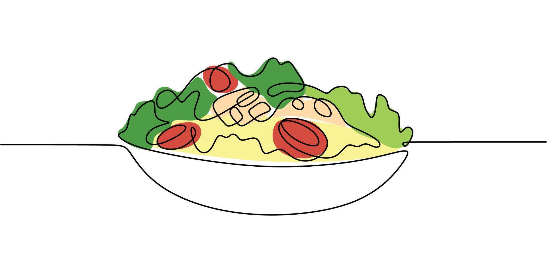 Salad Plate Line Drawing vector