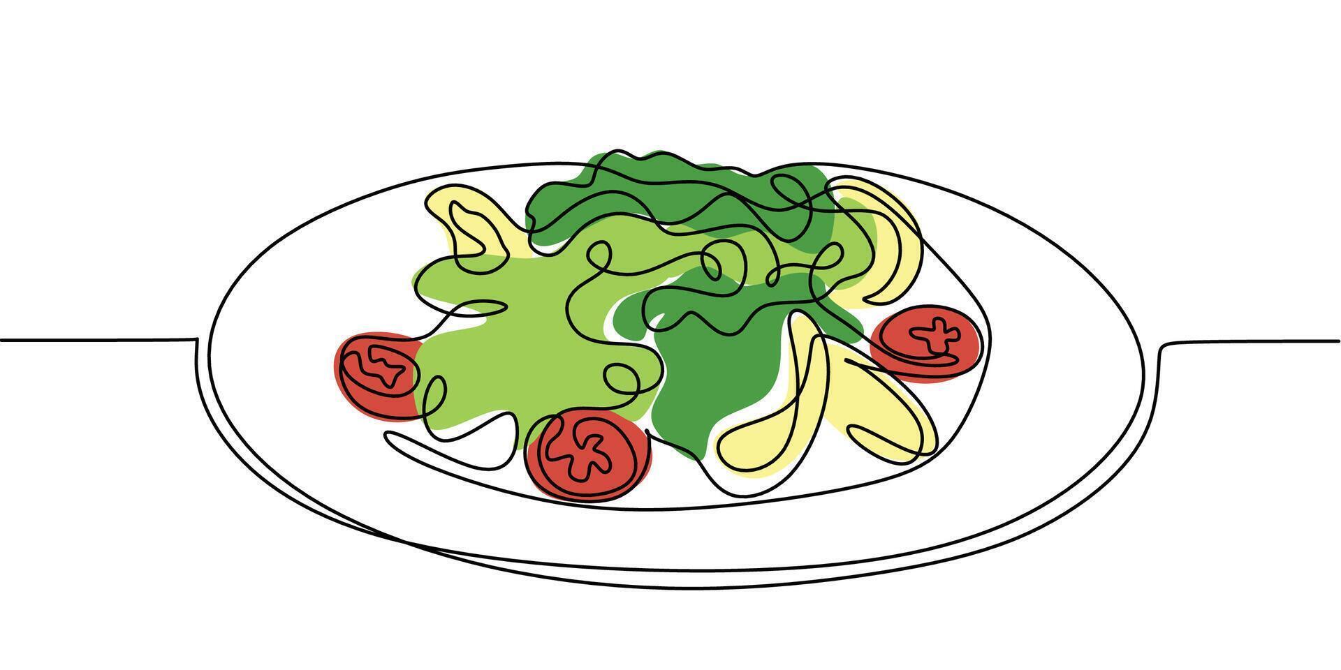 Salad with Vegetables Art vector