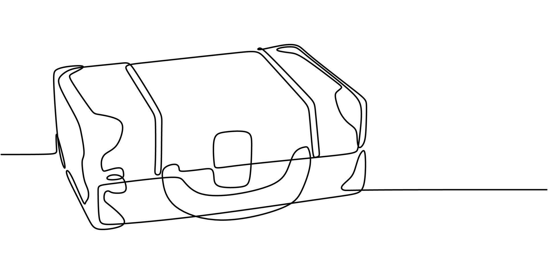 Vintage Suitcase Line Drawing vector
