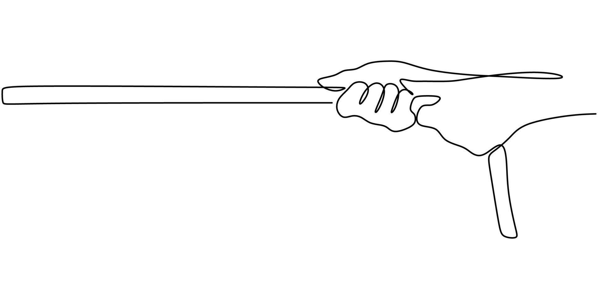 Continuous line drawing of a hand holding rope, representing guidance and control. vector