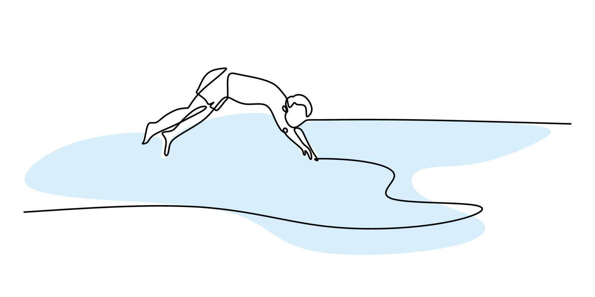Swimmer Diving into Pool. Illustrating Water Sports and Athleticism vector